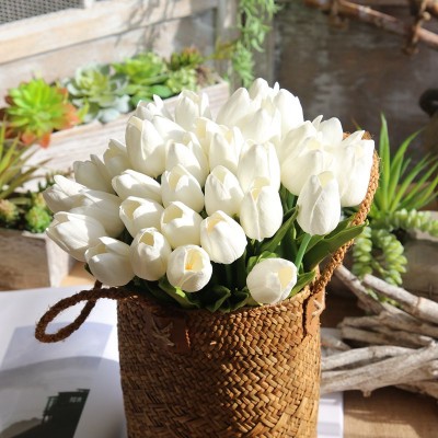 Low Moq Artificial Flowers In China Door Decoration Artificial Flower Mini Tulip